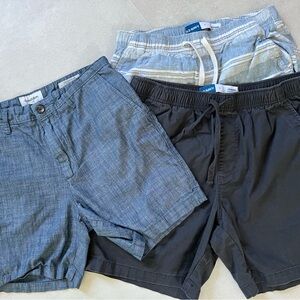 Men's Casual Shorts Trio - Blue, Gray, Black